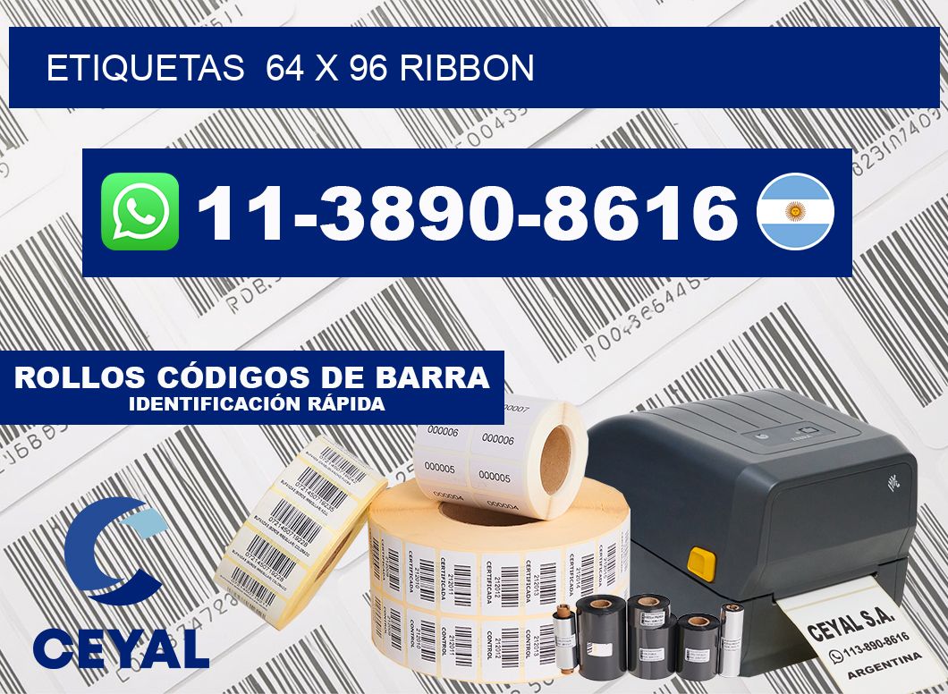 Etiquetas  64 x 96 ribbon