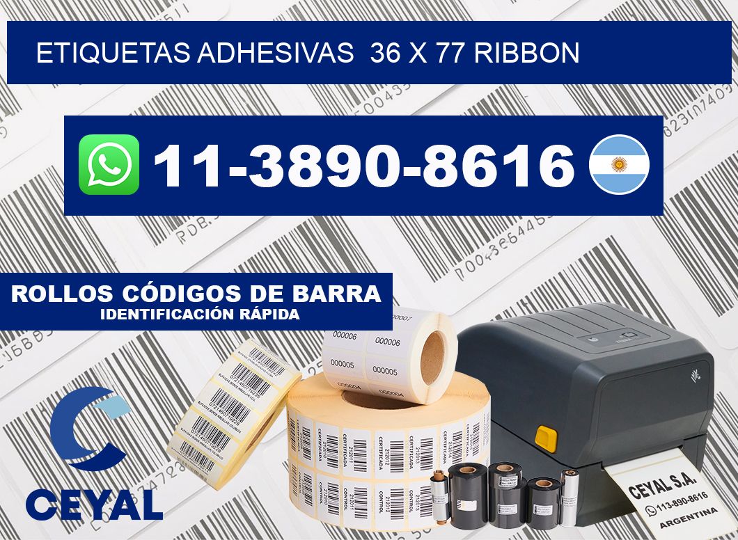 Etiquetas adhesivas  36 x 77 ribbon