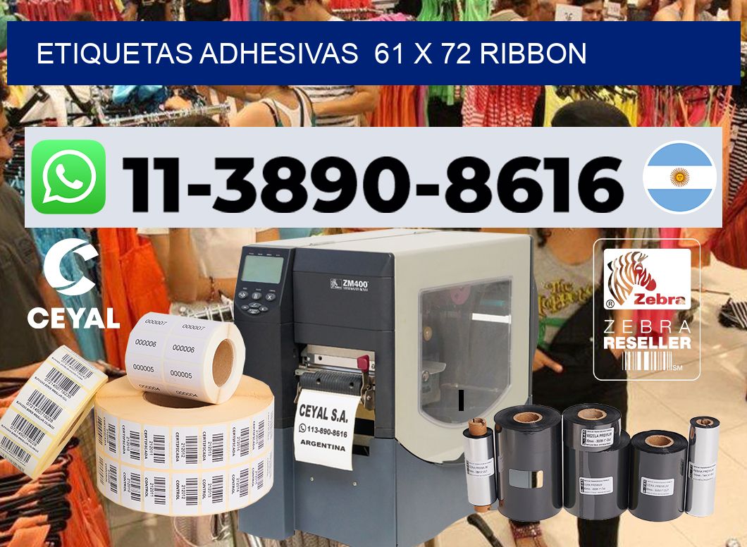 Etiquetas adhesivas 61 x 72 ribbon