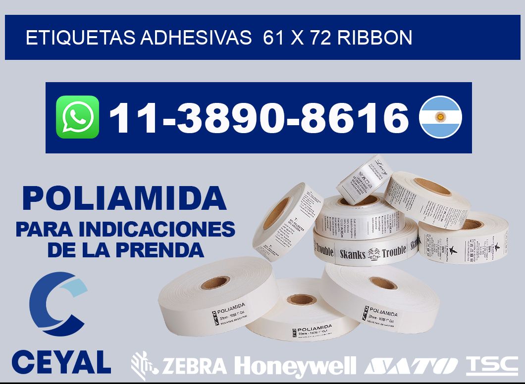 Etiquetas adhesivas 61 x 72 ribbon