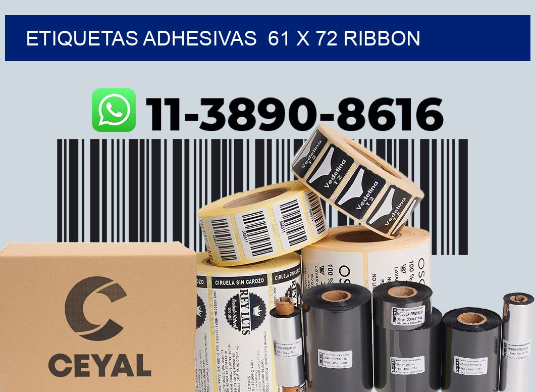 Etiquetas adhesivas  61 x 72 ribbon