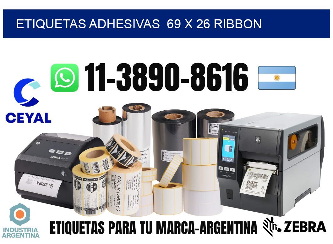 Etiquetas adhesivas  69 x 26 ribbon