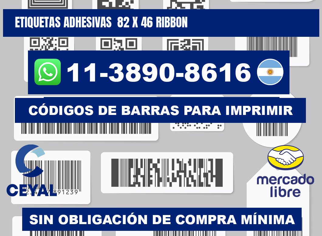 Etiquetas adhesivas 82 x 46 ribbon