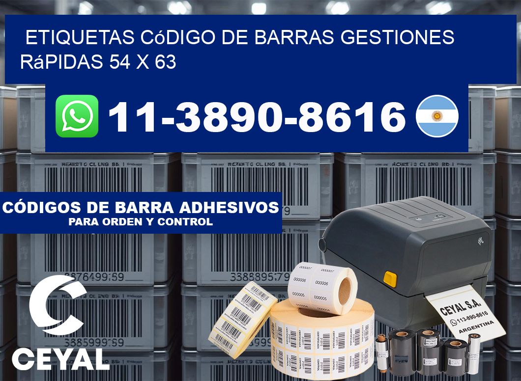 Etiquetas código de barras gestiones rápidas 54 x 63