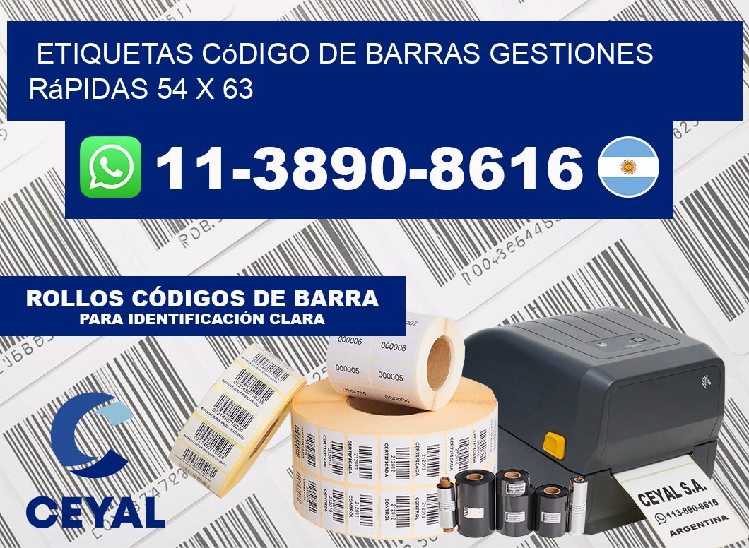 Etiquetas código de barras gestiones rápidas 54 x 63