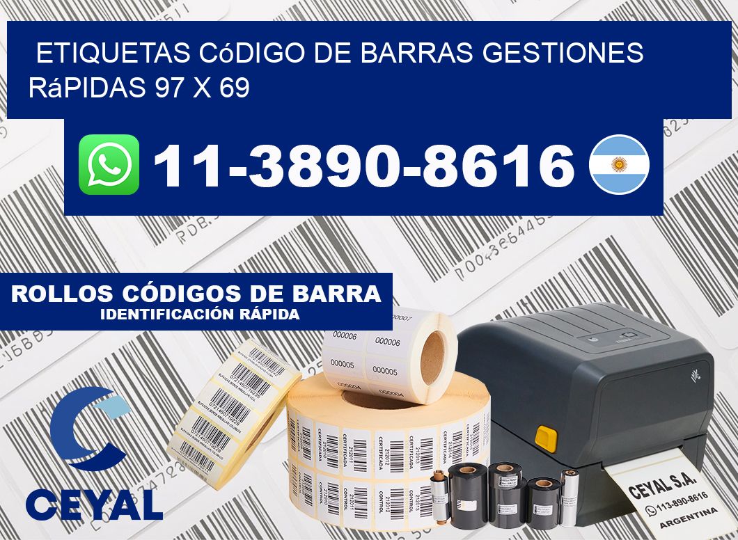 Etiquetas código de barras gestiones rápidas 97 x 69