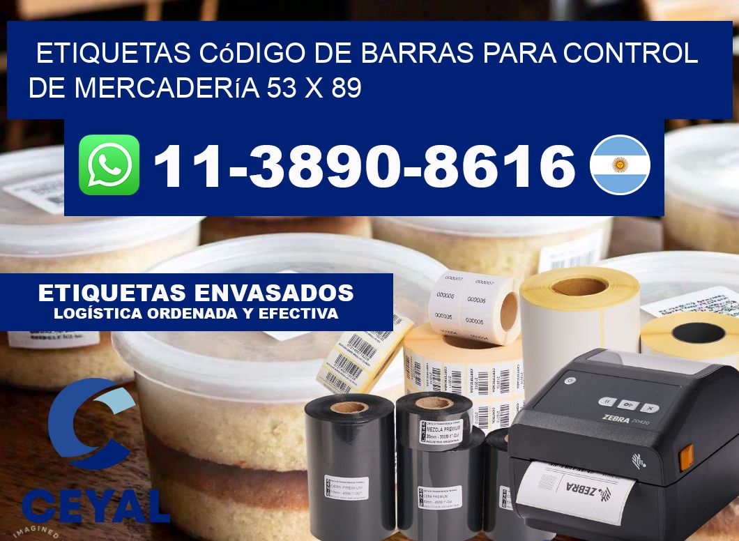 Etiquetas código de barras para control de mercadería 53 x 89
