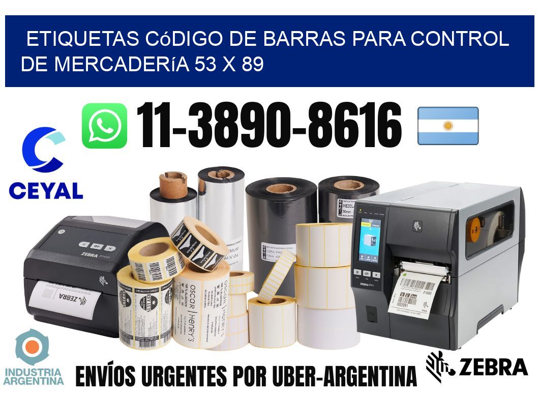 Etiquetas código de barras para control de mercadería 53 x 89