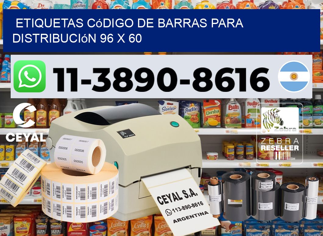 Etiquetas código de barras para distribución 96 x 60