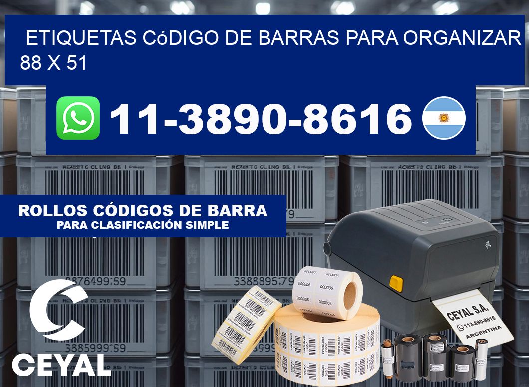 Etiquetas código de barras para organizar 88 x 51