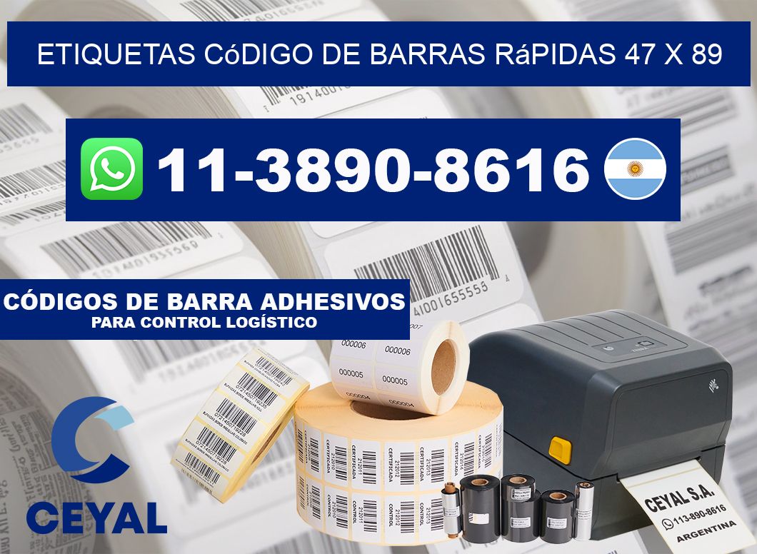 Etiquetas código de barras rápidas 47 x 89