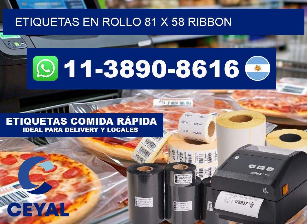 Etiquetas en rollo 81 x 58 ribbon