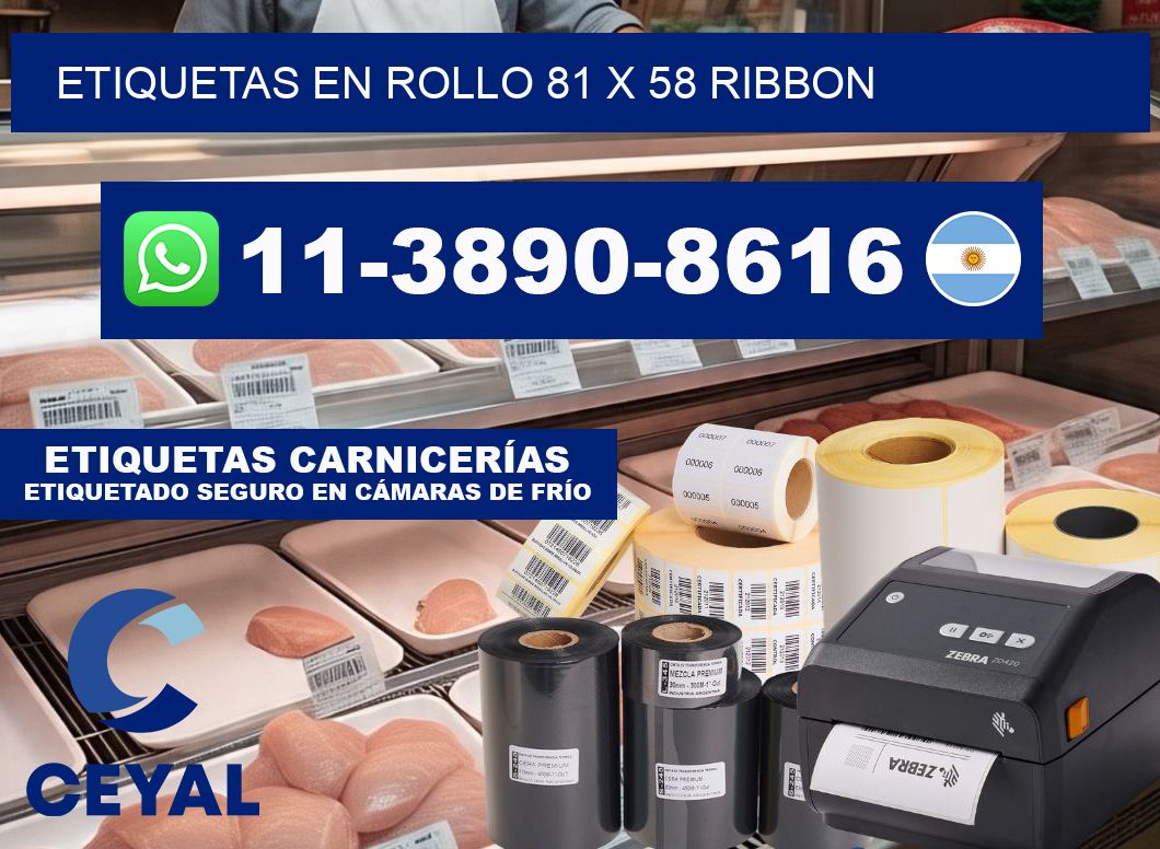 Etiquetas en rollo 81 x 58 ribbon