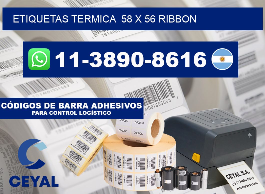 Etiquetas termica  58 x 56 ribbon