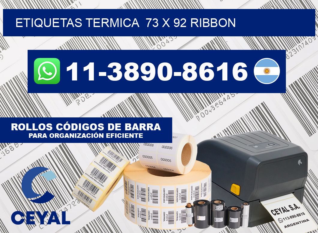 Etiquetas termica  73 x 92 ribbon
