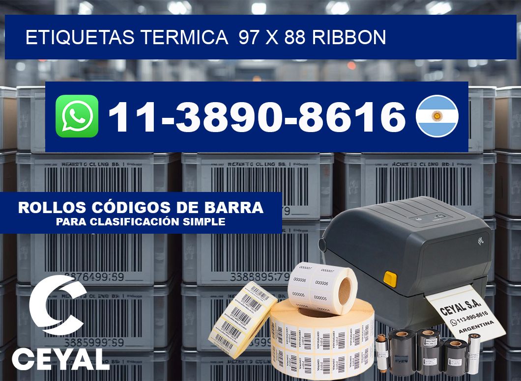 Etiquetas termica  97 x 88 ribbon
