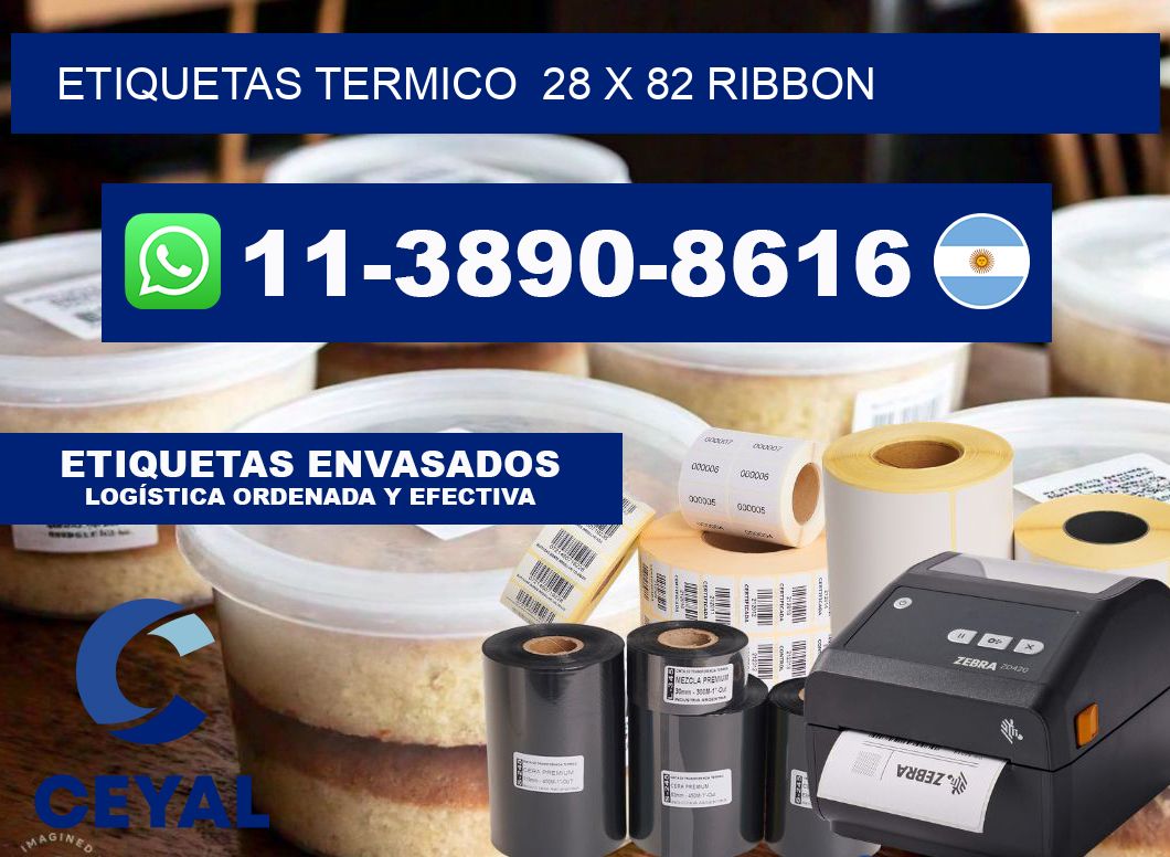 Etiquetas termico 28 x 82 ribbon