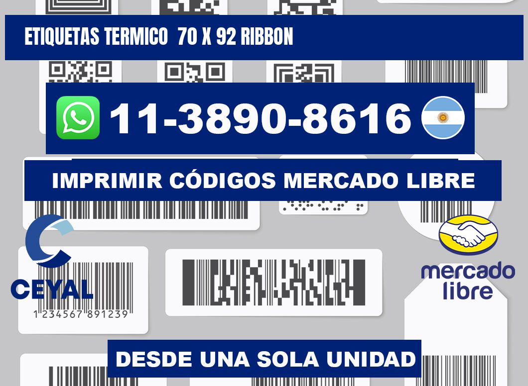 Etiquetas termico 70 x 92 ribbon