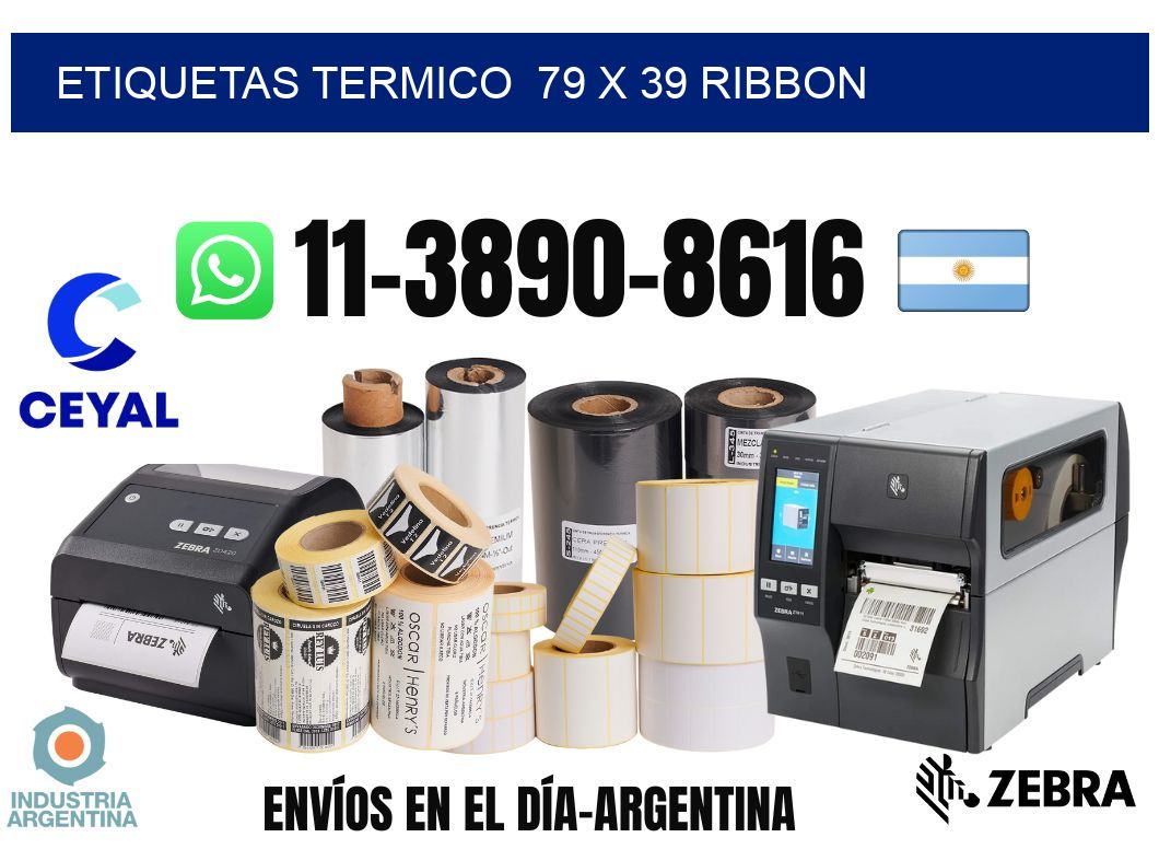 Etiquetas termico 79 x 39 ribbon