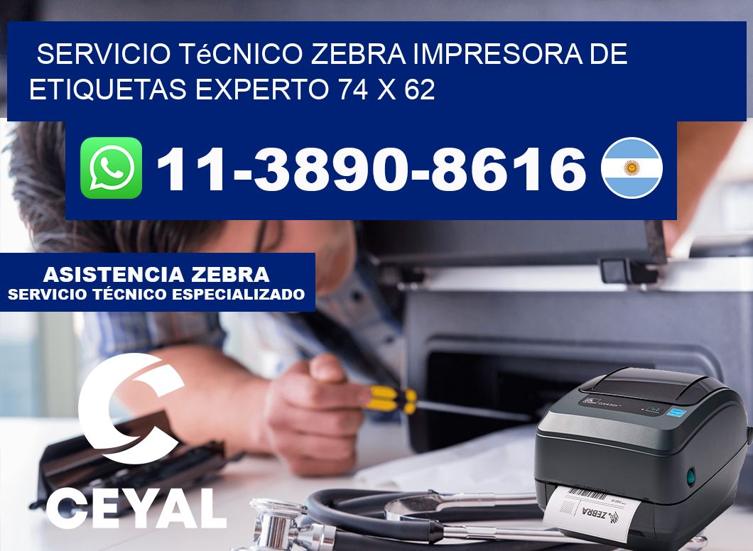 Servicio Técnico Zebra Impresora de Etiquetas Experto 74 x 62