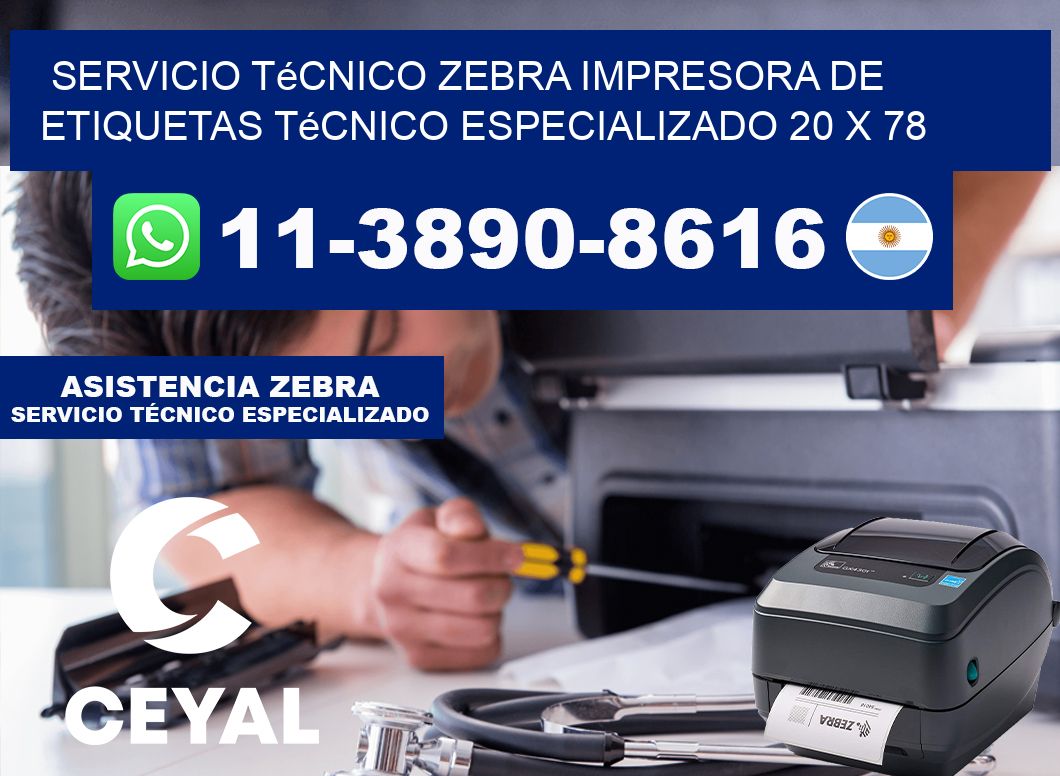 Servicio Técnico Zebra Impresora de Etiquetas Técnico Especializado 20 x 78