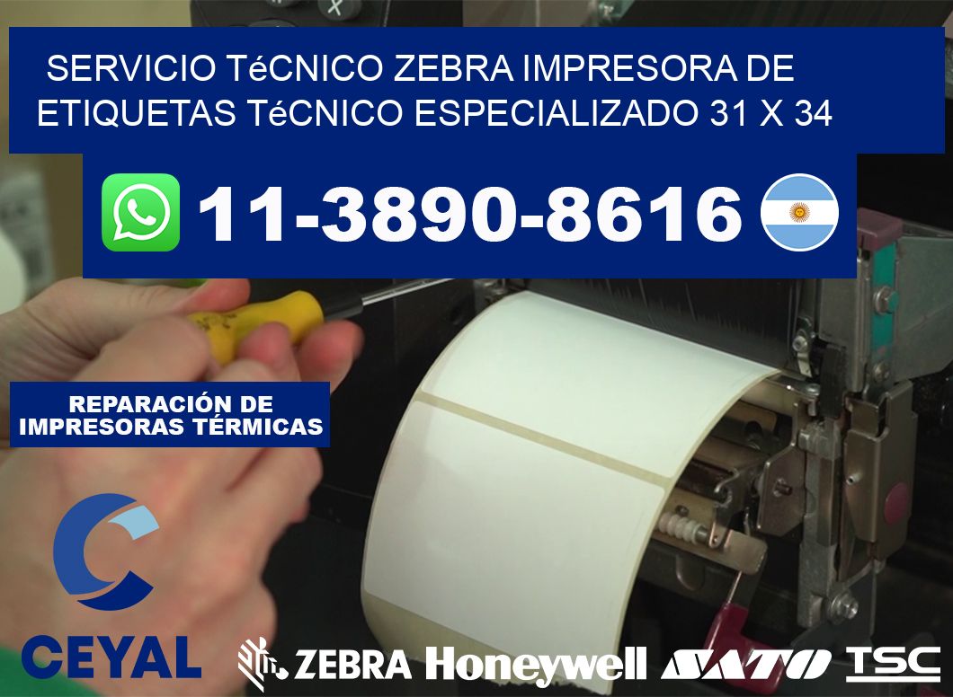 Servicio Técnico Zebra Impresora de Etiquetas Técnico Especializado 31 x 34