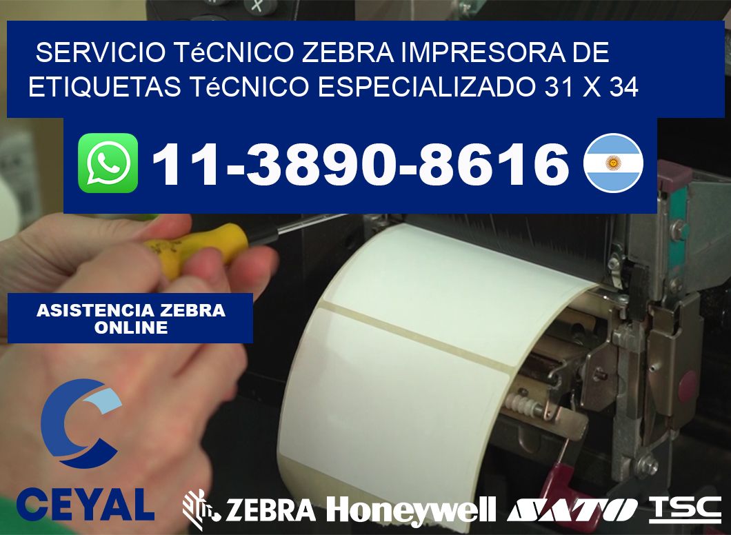 Servicio Técnico Zebra Impresora de Etiquetas Técnico Especializado 31 x 34