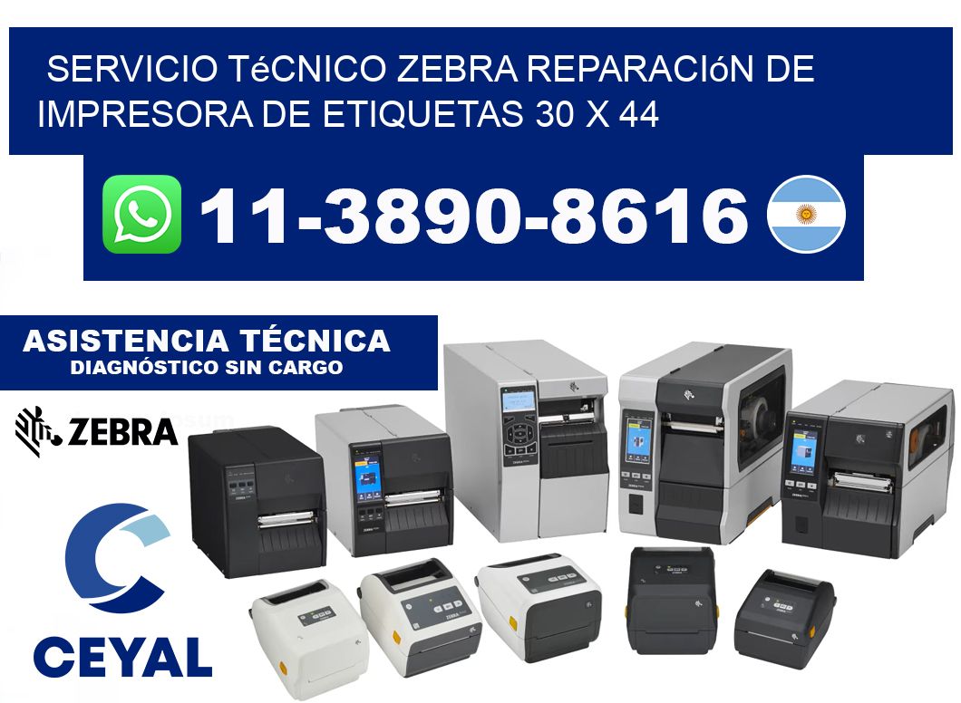 Servicio Técnico Zebra Reparación de Impresora de Etiquetas 30 x 44