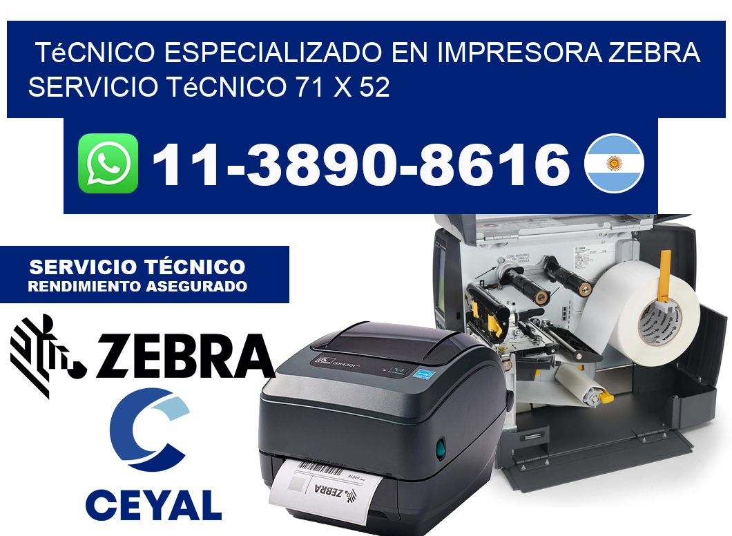 Técnico Especializado en Impresora Zebra Servicio Técnico 71 x 52