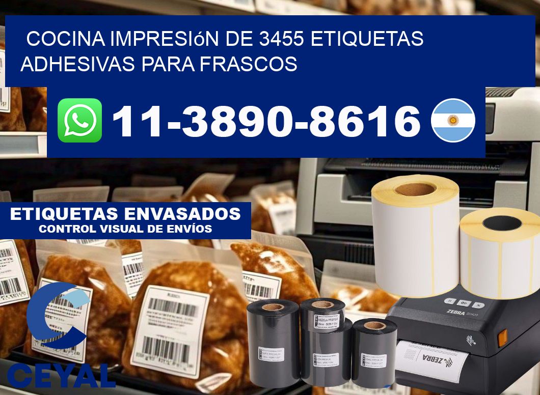 cocina impresión de 3455 etiquetas adhesivas para frascos
