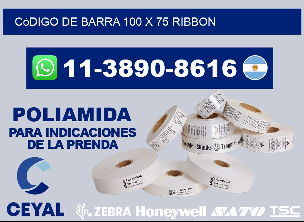 código de barra 100 x 75 ribbon