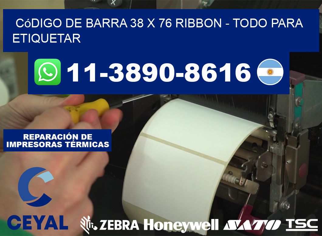 código de barra 38 x 76 ribbon - Todo para Etiquetar