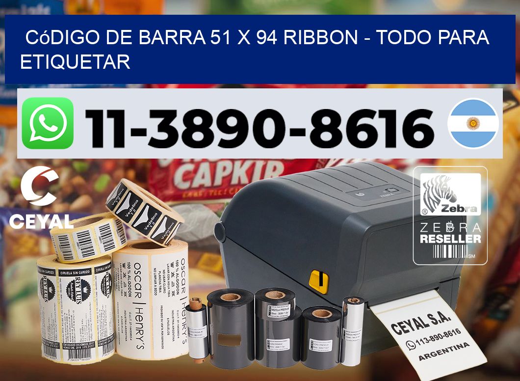 código de barra 51 x 94 ribbon - Todo para Etiquetar