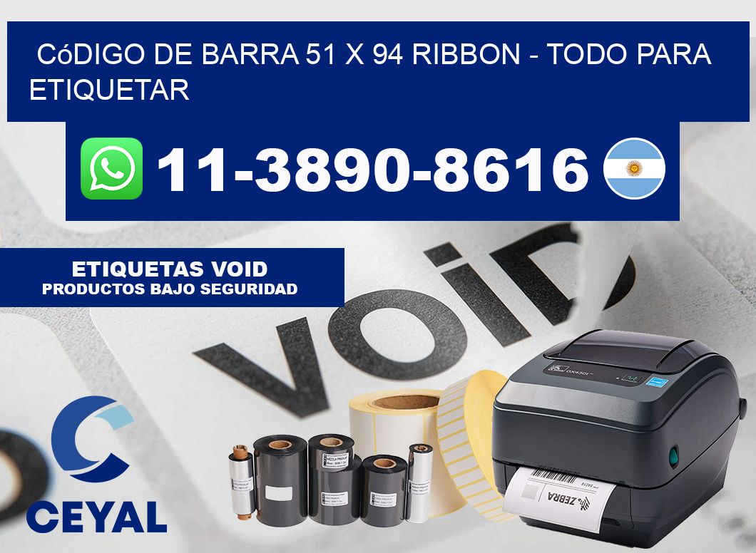 código de barra 51 x 94 ribbon - Todo para Etiquetar