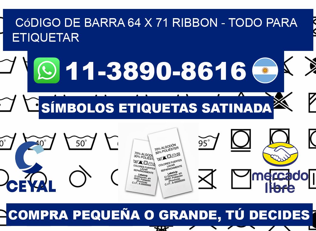 código de barra 64 x 71 ribbon - Todo para Etiquetar