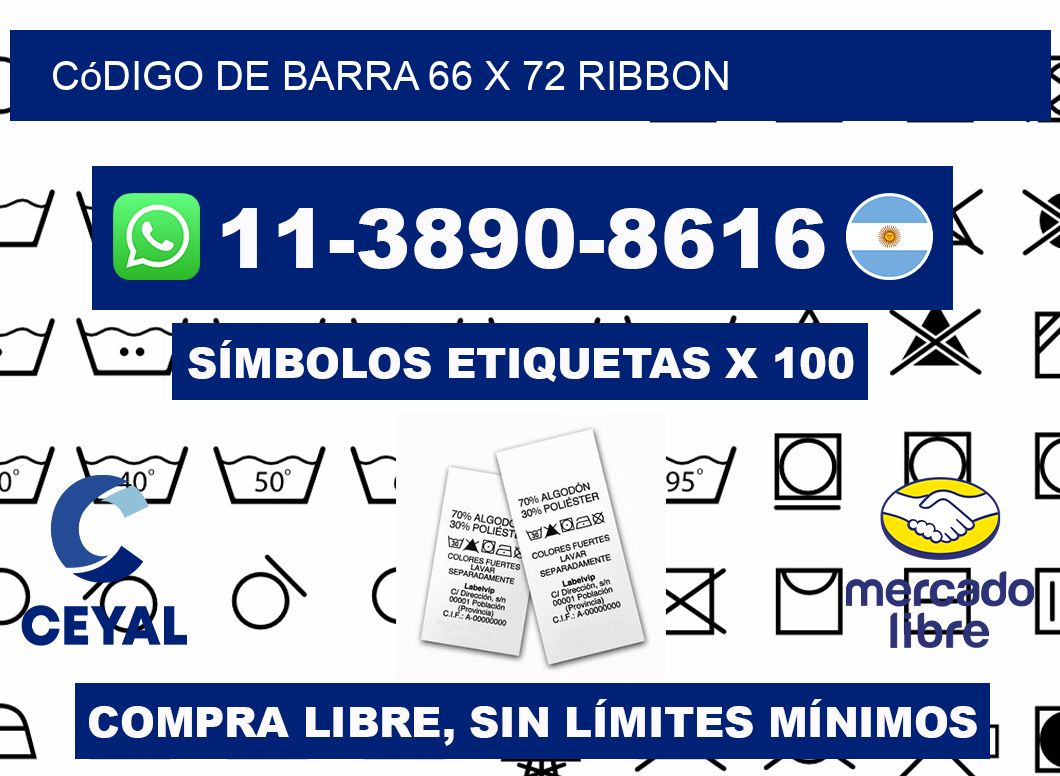 código de barra 66 x 72 ribbon