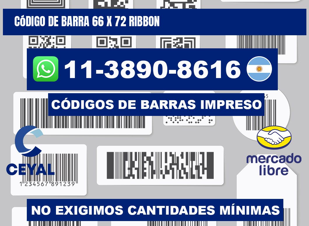 código de barra 66 x 72 ribbon