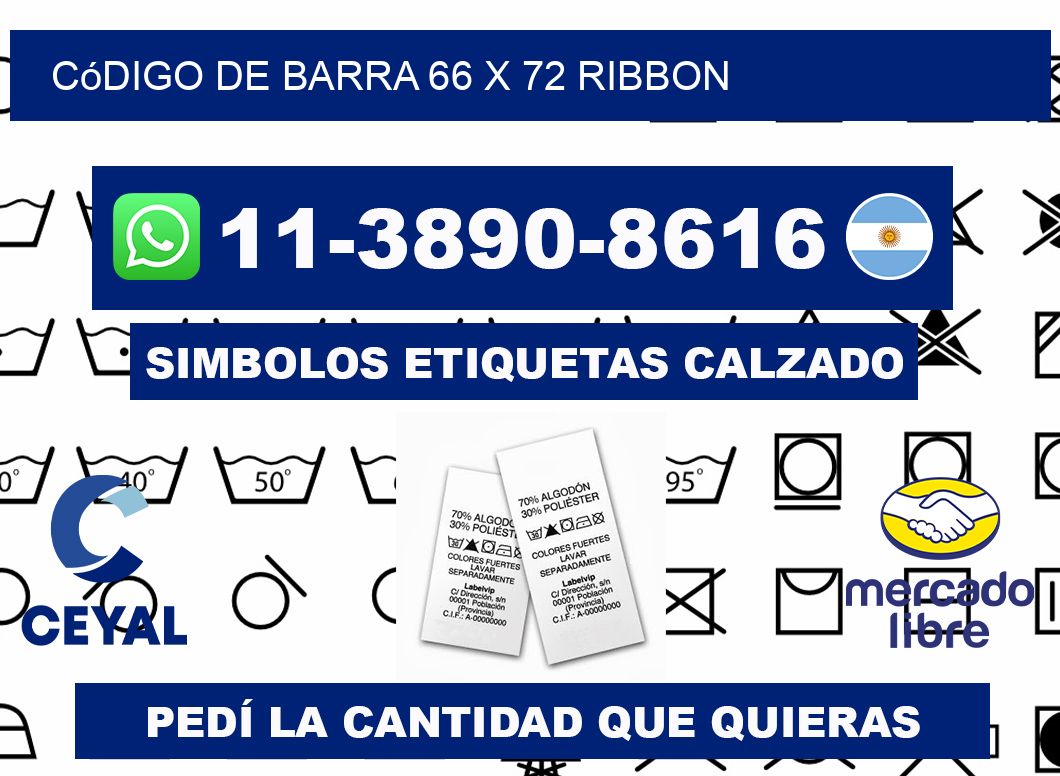 código de barra 66 x 72 ribbon