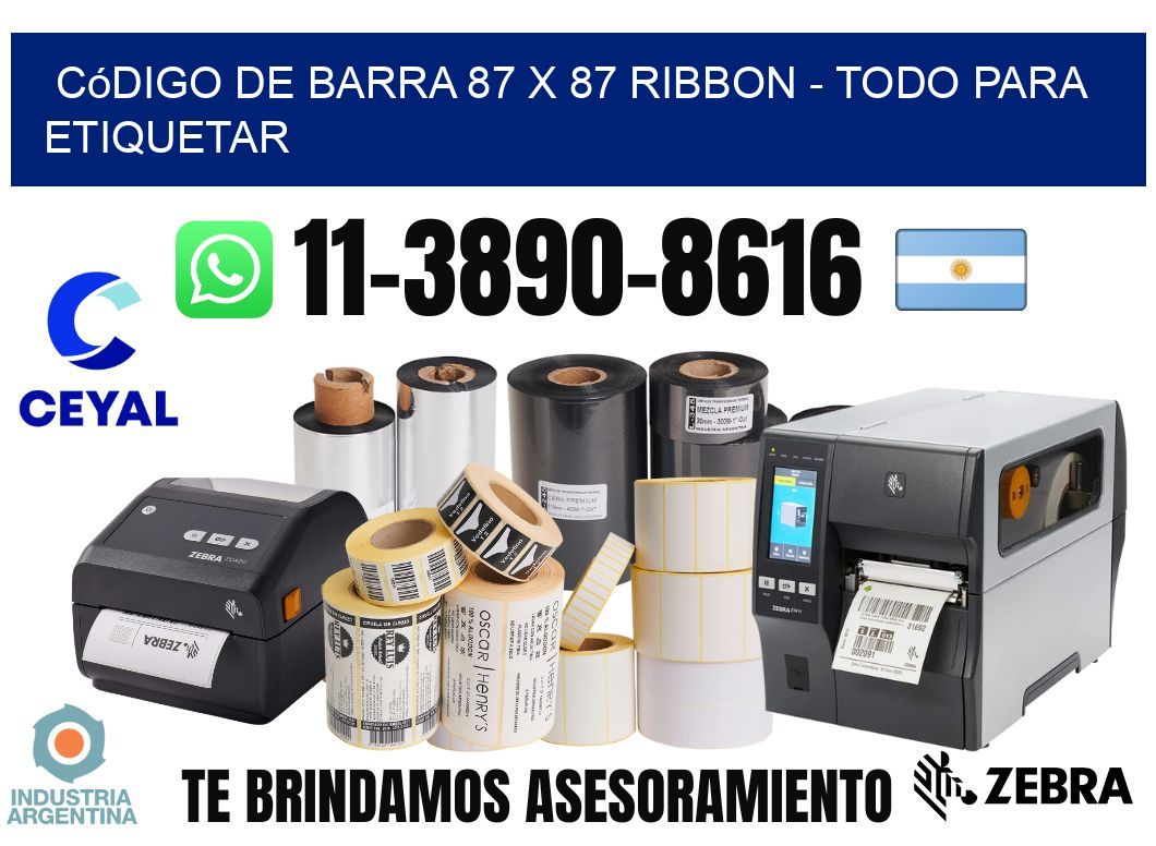 código de barra 87 x 87 ribbon - Todo para Etiquetar