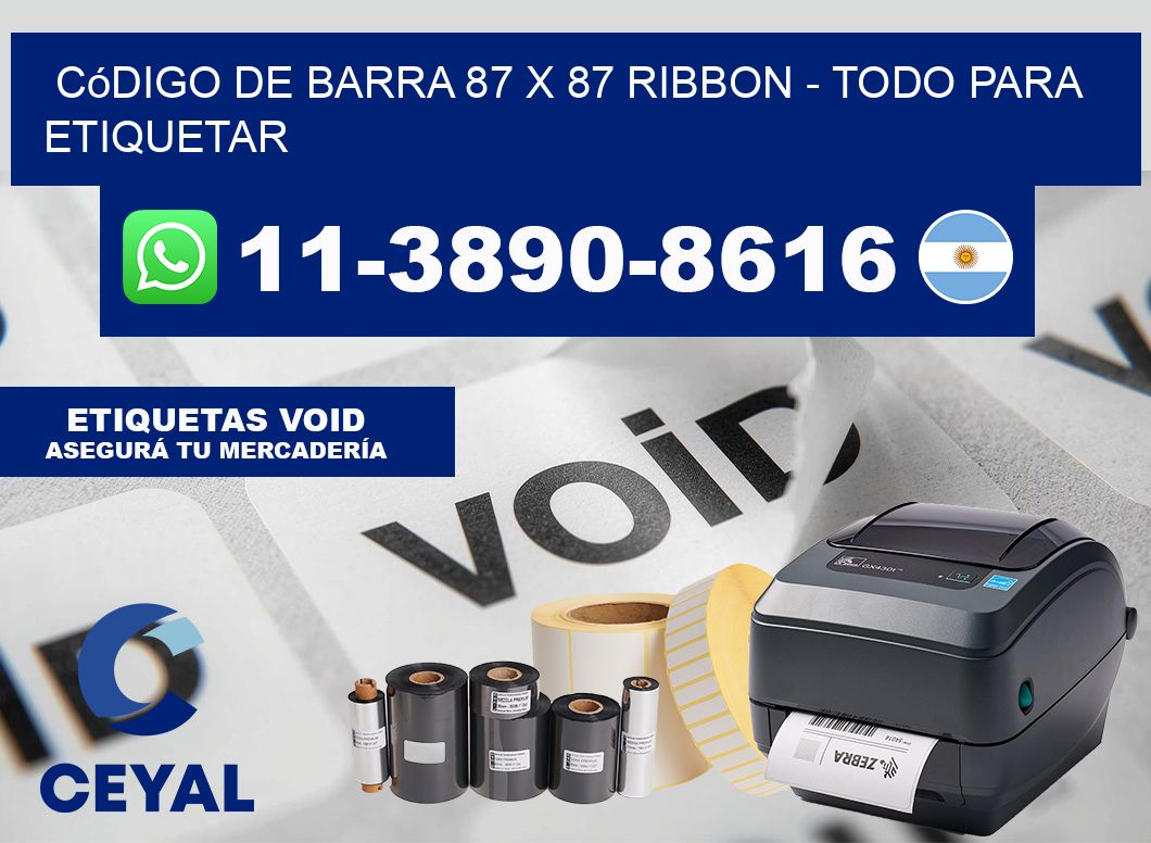 código de barra 87 x 87 ribbon - Todo para Etiquetar
