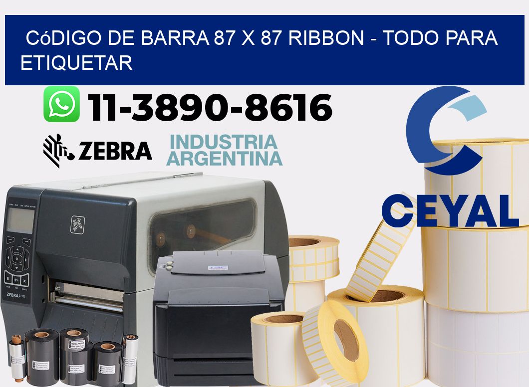 código de barra 87 x 87 ribbon - Todo para Etiquetar