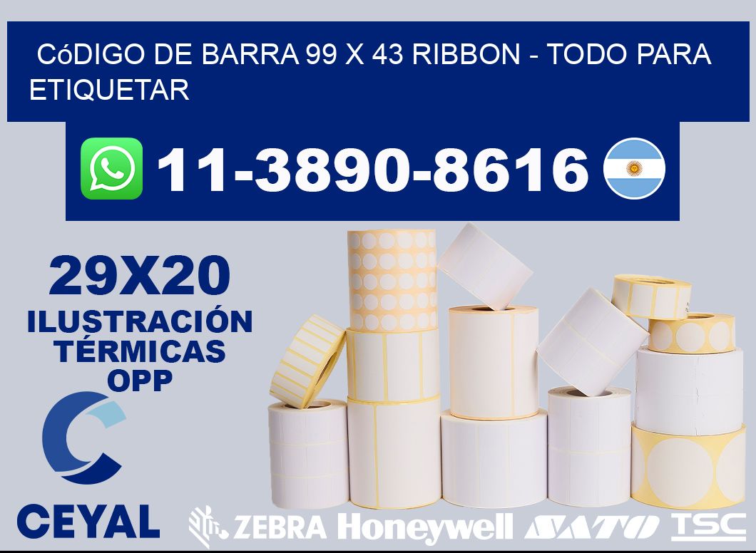 código de barra 99 x 43 ribbon - Todo para Etiquetar