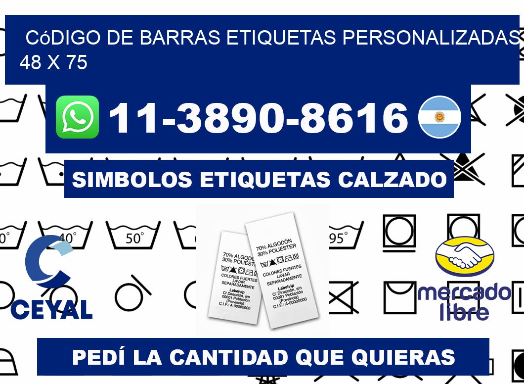código de barras etiquetas personalizadas 48 x 75