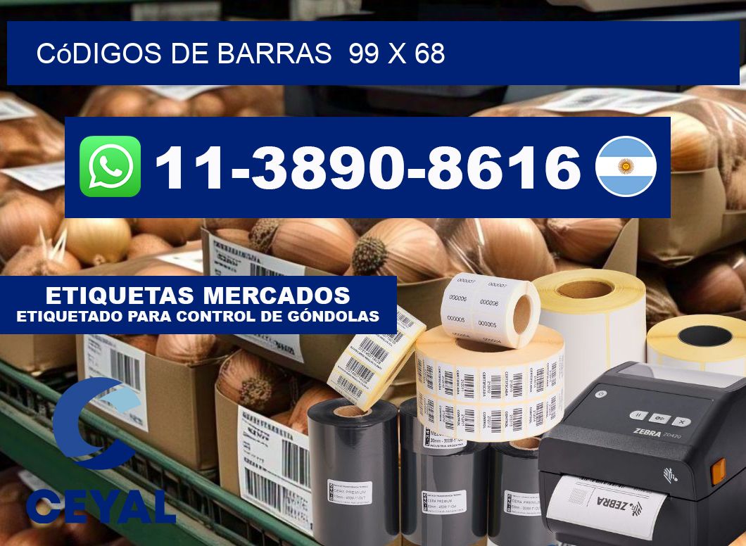 códigos de barras 99 x 68