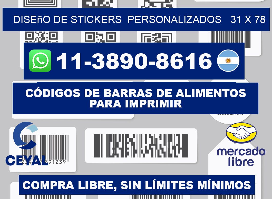 diseño de stickers personalizados 31 x 78
