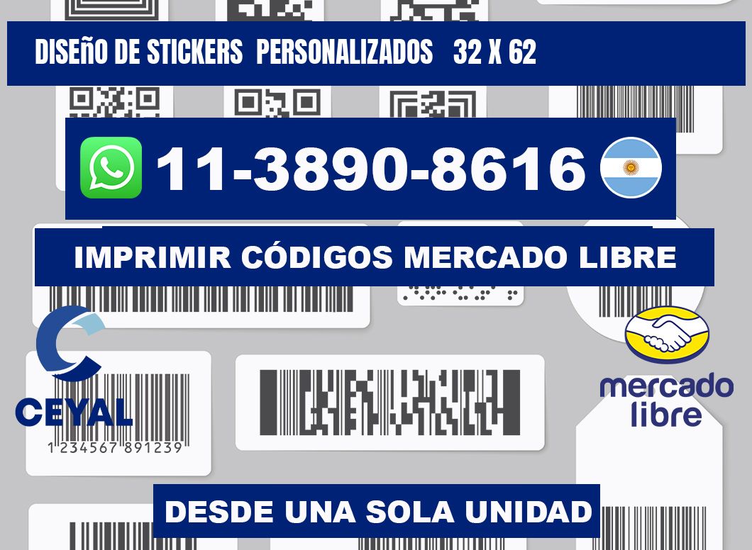 diseño de stickers  personalizados   32 x 62