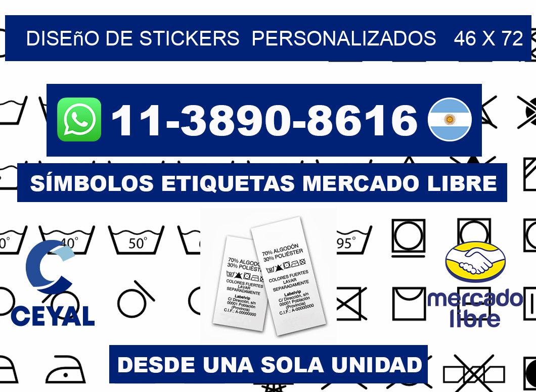 diseño de stickers  personalizados   46 x 72