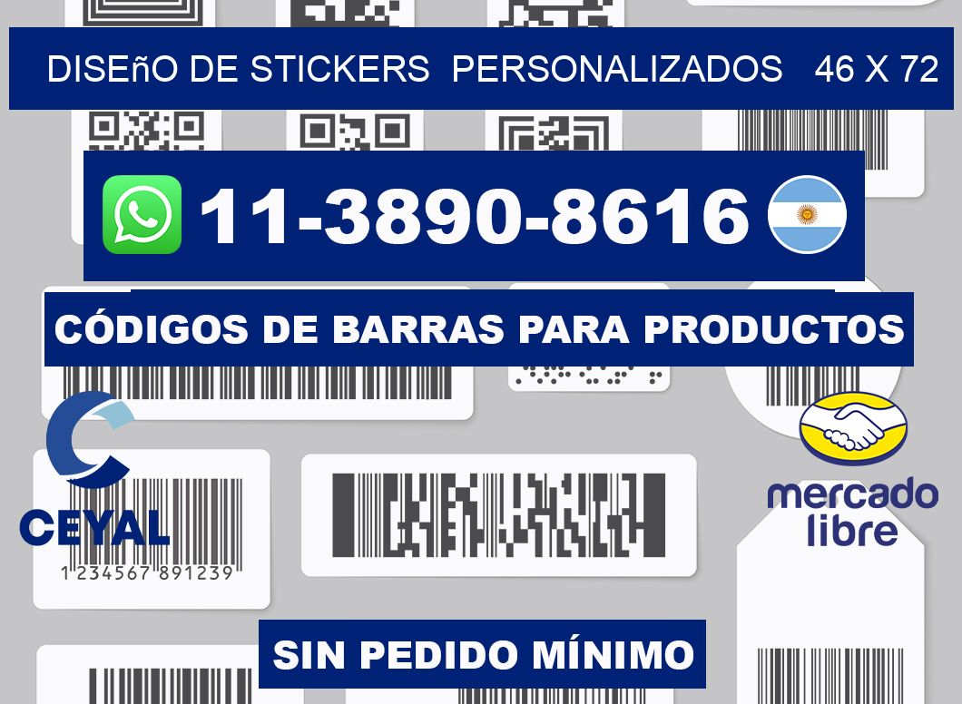 diseño de stickers  personalizados   46 x 72