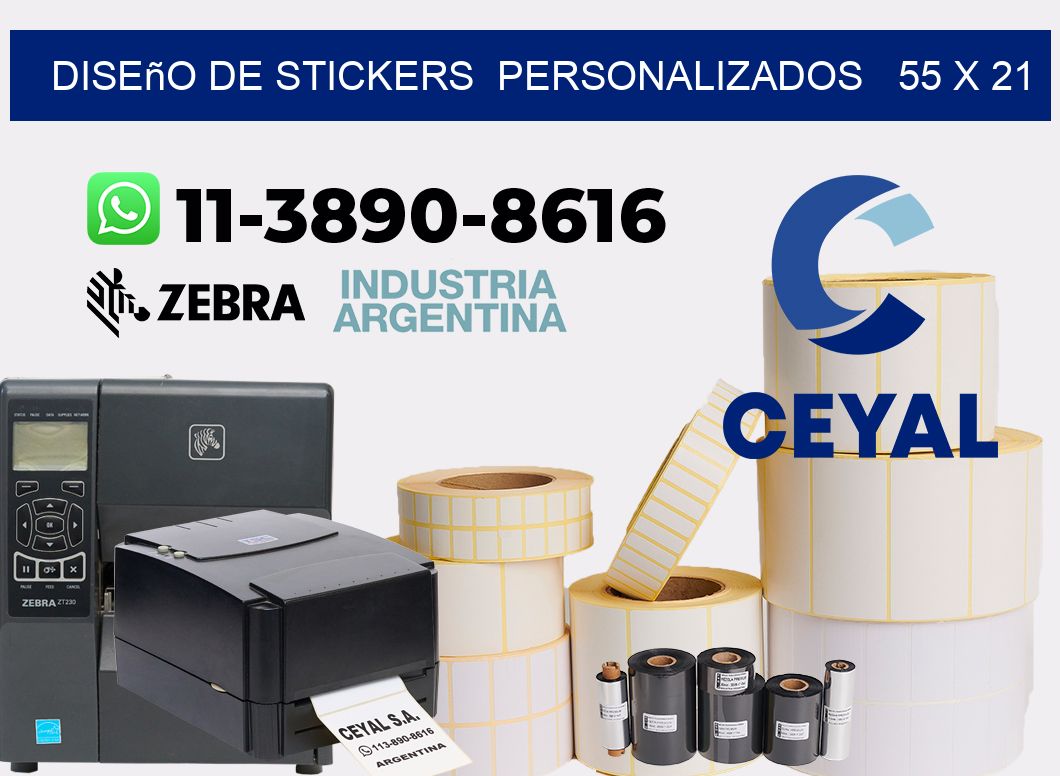 diseño de stickers personalizados 55 x 21