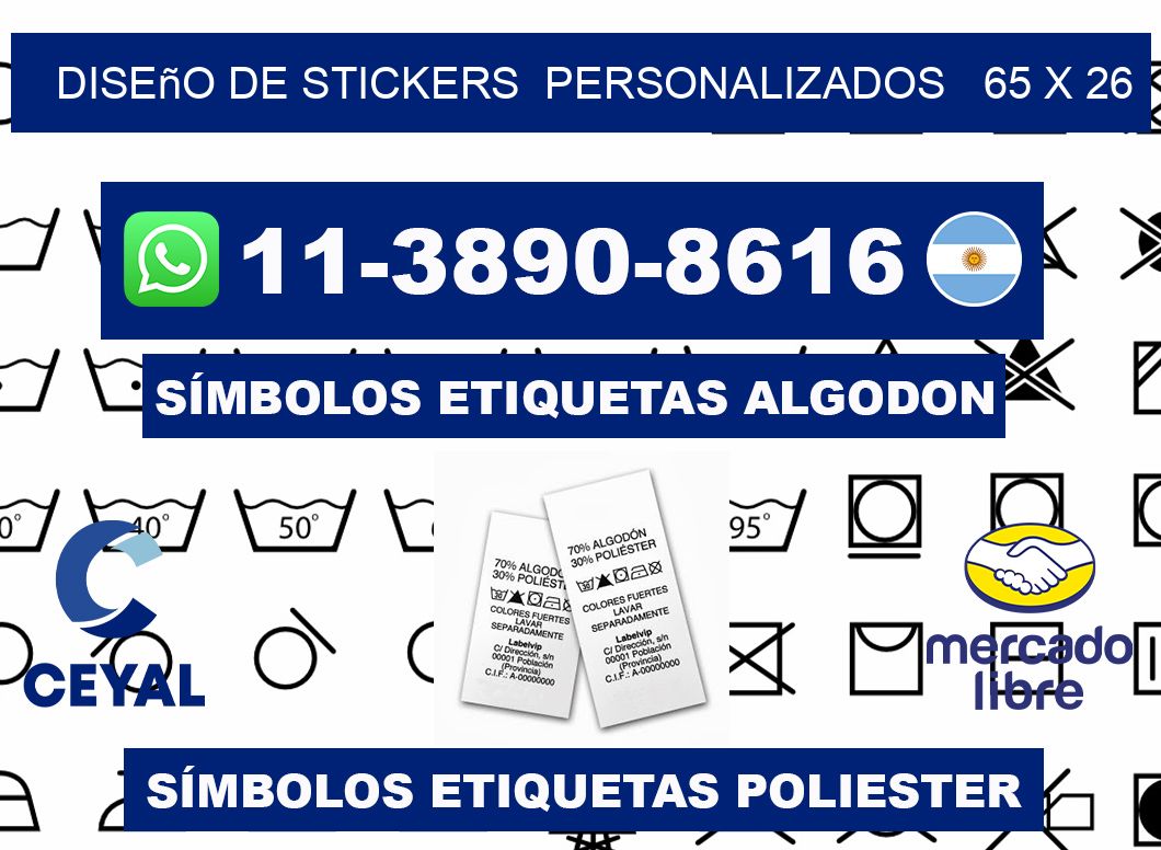 diseño de stickers personalizados 65 x 26